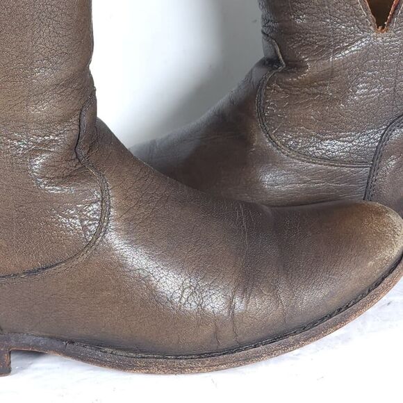 Frye Women's Melissa US8B Brown Leather Back Zip Button Ankle Booties Boots - Picture 16 of 16